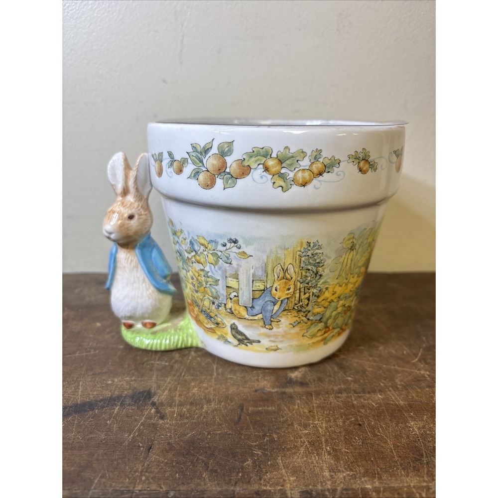 Beatrix Potter Peter Rabbit 1997 Teleflora Easter Spring Flower Pot Planter